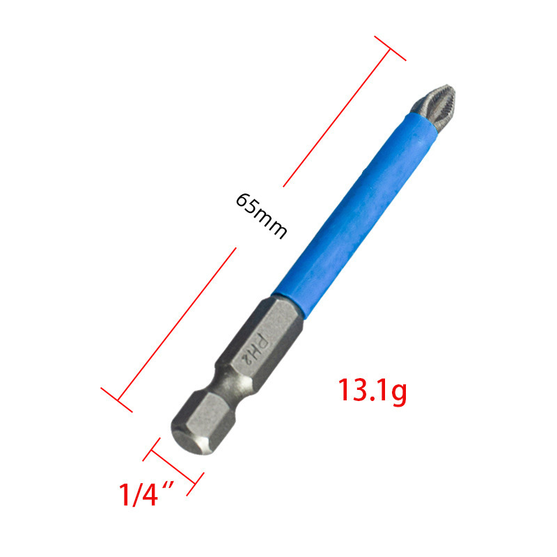 Puntas de cabeza cruzada antideslizantes cuidadosamente seleccionadas para destornilladores eléctricos, puntas magnéticas para destornilladores eléctricos, puntas de cabeza cruzada para apretar tornillos.