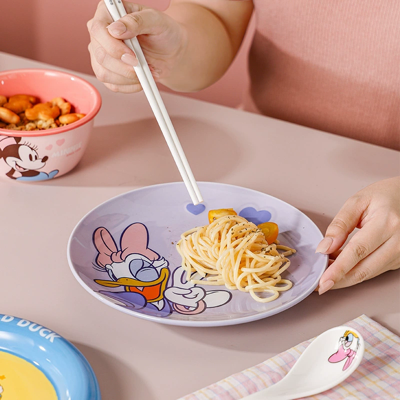 Disney, cute ceramic tableware for home use, cartoon dinner plate