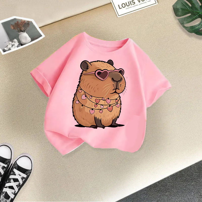 2025新型夏男女児童半袖アニメプリントtシャツ女子カジュアル上着国境を越えた子供服対外貿易ブーム