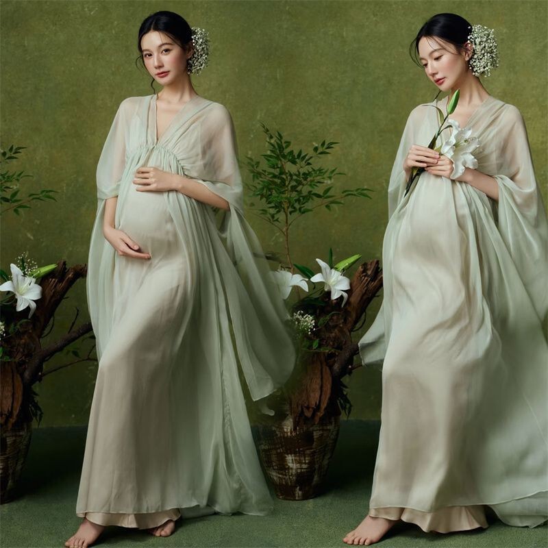New Style Maternity Photo Outfits for Photo Studios: New Chinese-Style Zen-Inspired Cool and Elegant Dresses for Pregnant Moms, Perfect for Indoor Photography New Style Maternity Photo Outfits for Photo Studios: New Chinese-Style Zen-Inspired Cool and Elegant Dresses for Pregnant Moms, Perfect for Indoor Photography