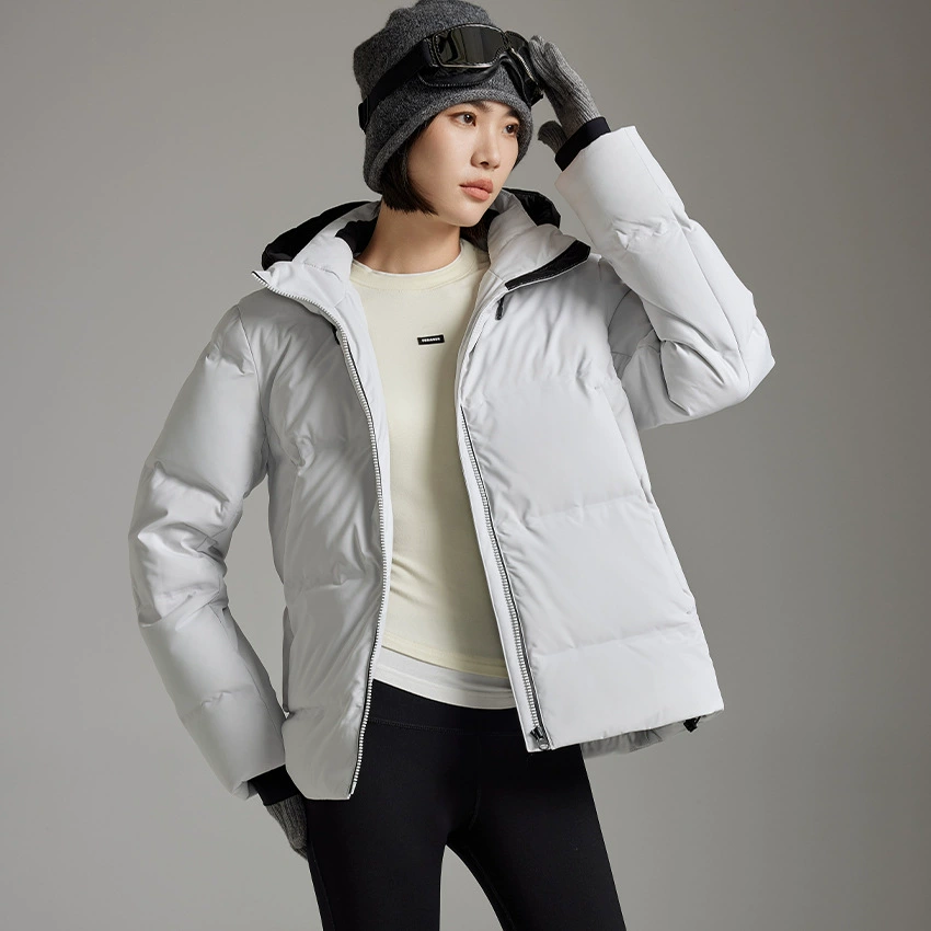 Velvet climbing travel short elite winter down jacket for beloved with hood, duck down