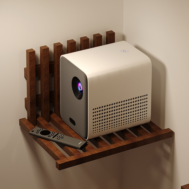 Estante del proyector soporte de pared plegable caucho madera cabecera dormitorio creativo casero armario de almacenamiento colgante