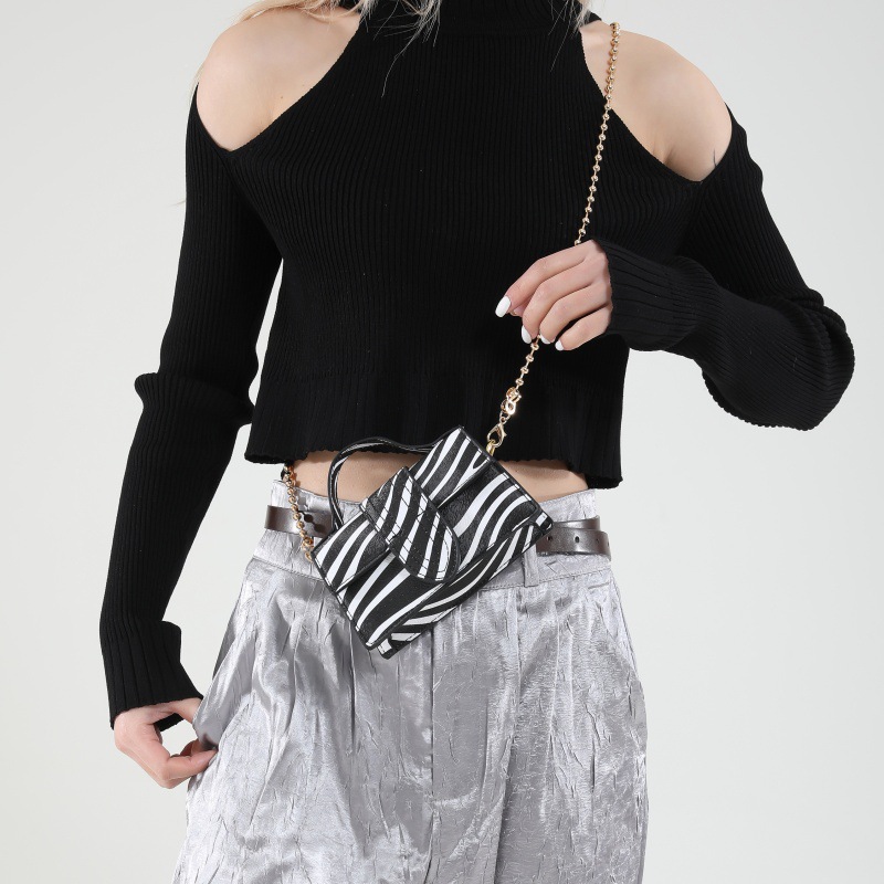 Bolso de cadena de textura transfronteriza 2025 verano nuevo bolso mini bolso de hombro con patrón de serpiente bolso de mensajero con patrón de cebra marea