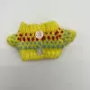 Yellow pattern two-button sweater