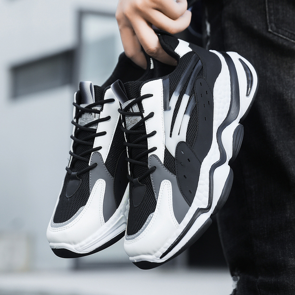 Nuevos zapatos para hombres, zapatos deportivos al aire libre, zapatos casuales de moda, zapatos de papá, zapatos para correr con fondo de hoja, zapatos bajos para hombres