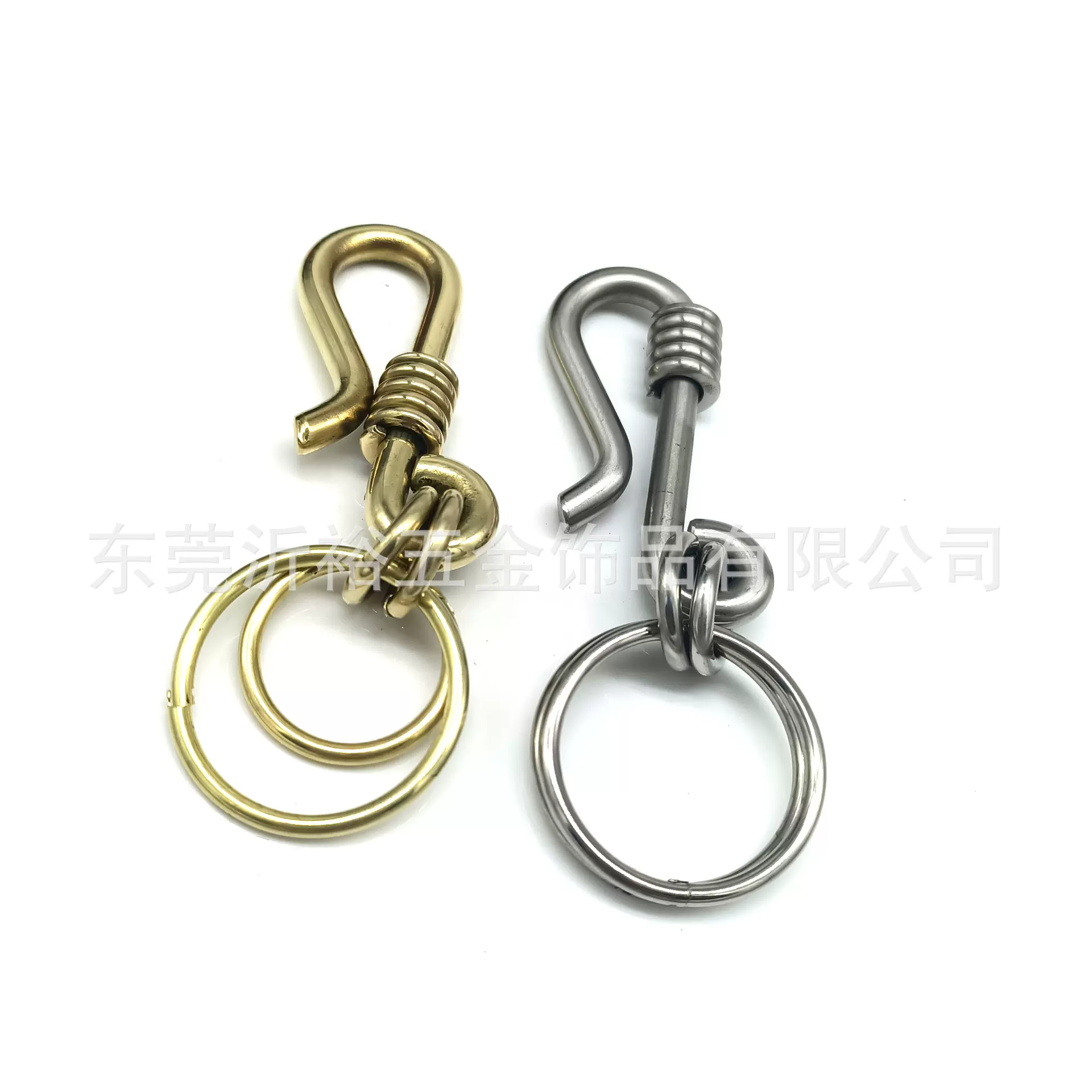 黄铜不锈钢钥匙扣手工男士快挂裤带简约挂钥匙链挂件汽车复古金属