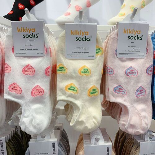 Women's Summer Thin Short Socks, Versatile with Heart Letters, Non-Slip, Low-Cut Crew Socks from Zhuji