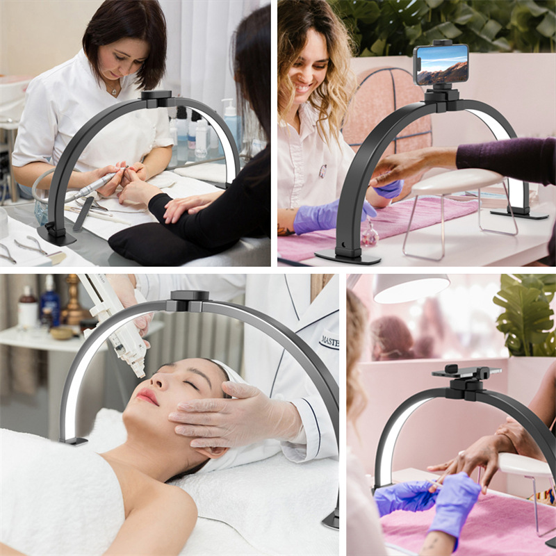 Lámpara de uñas de media luna plegable transfronteriza, tatuaje de pestañas, luz de relleno de belleza, protección ocular LED, iluminación especial para uñas