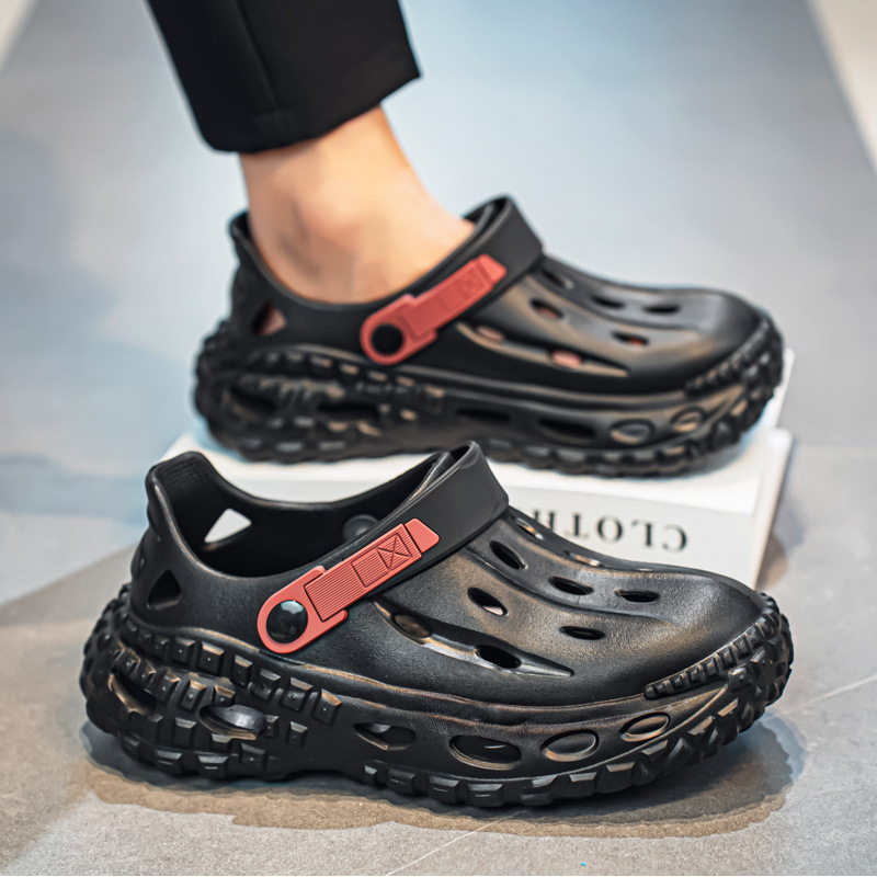 Cross-border 2025 zapatos con agujeros de verano sandalias hombre verano suela gruesa antideslizante resistente al desgaste pisando mierda zapatos perezosos zapatos de jardín