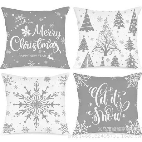 Navidad almohada cubierta de decoración para el hogar almohada de la sala de estar sofá cojín cubierta de dormitorio almohada de cabeza fábrica al por mayor