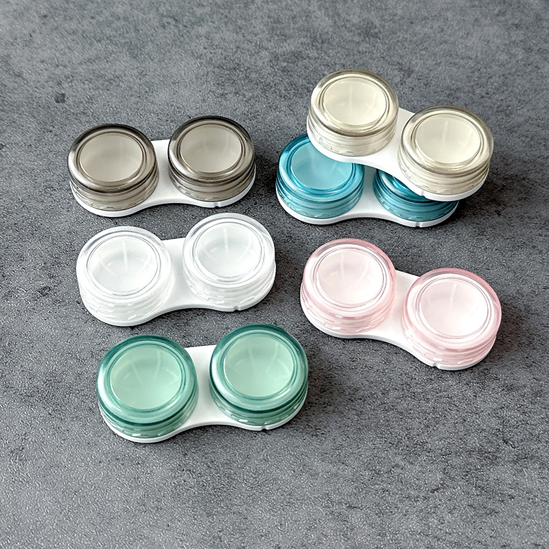 New Minimalist and Fresh-Looking Contact Lens Case, Simple and Portable, Compact Single or Dual Case for Colored Lenses