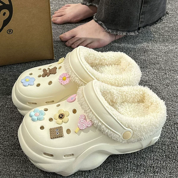 White, fleece, keep warm, flowered