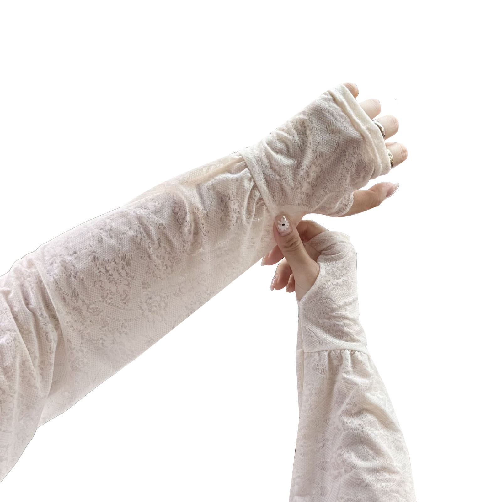 Protector solar mangas de hielo holgadas, transpirables, suaves, estilo hada, estilo fino, conducción, mangas de verano con guantes, mangas de mujer al por mayor