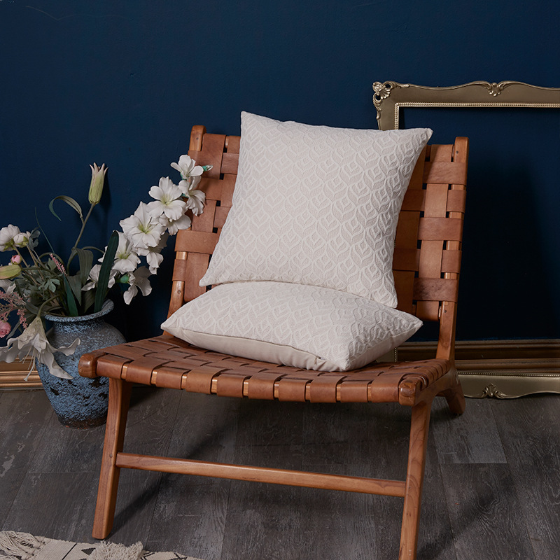 2025 New French Cream Style Snow Neil Stereo Leaf Sofa Cushion Living Room Bedroom Throw Pillow Cushion Cover