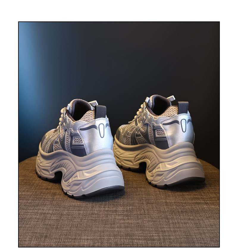 Giày sneaker nữ đế dày tăng chiều cao phong cách retro, gót 8 cm — Màu thẻ chi tiết 20