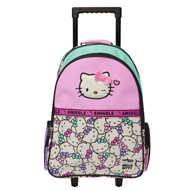 Cadena dedicada mochila escolar australiana smiggle trolley mochila escolar de remolcador de dibujos animados de gran capacidad mochila para estudiantes de primaria y secundaria
