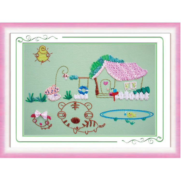 Nueva cinta bordado tridimensional bordado hecho a mano bricolaje colgando pintura sala de estar dormitorio estudio material paquete kit ramo colgante pintura