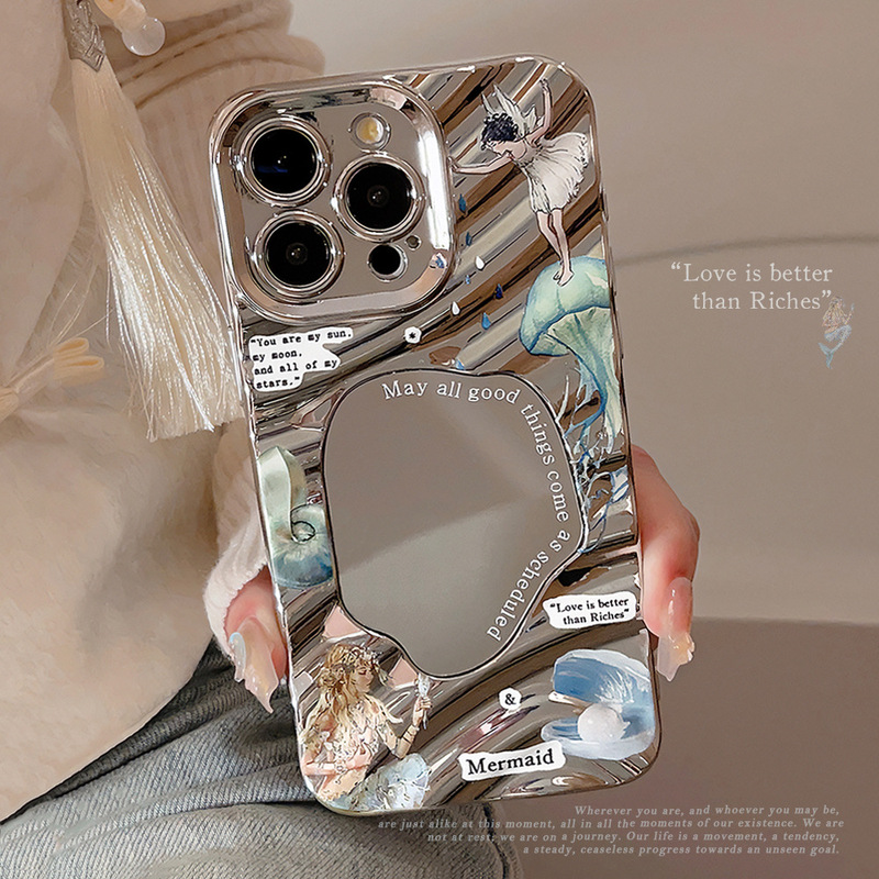 Mirror iPhone 15 Pro Max Apple Phone Case 17 Summer Ocean World 11 Fresh Style 13 Shockproof 16 Hard