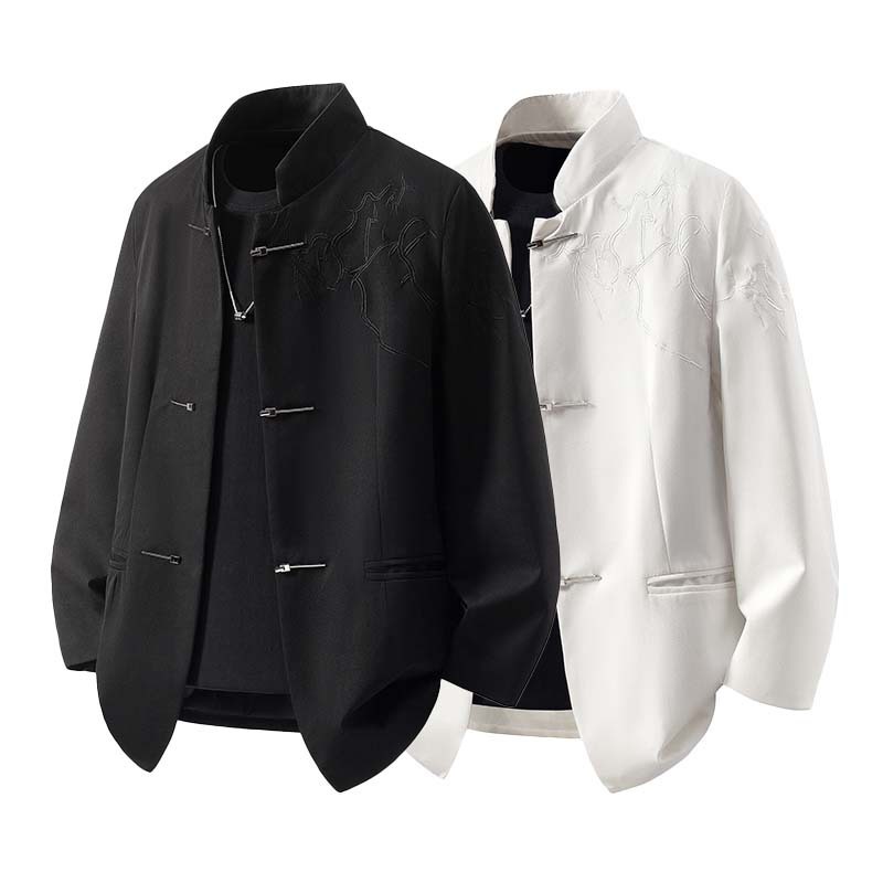 New Chinese Style Spring and Autumn New Embroidered Men's Loose Casual Versatile Trendy High Street Jacket