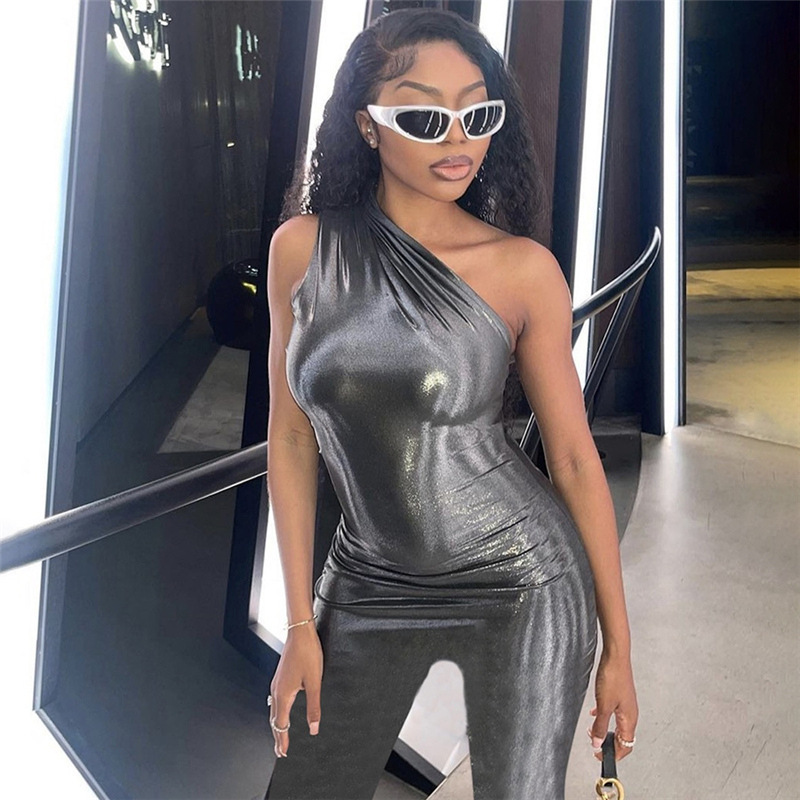Estilo europeo y americano 2023 primavera y verano nuevo crossbody sin mangas cintura cadera levantando pantalones de mono de mujer ropa de discoteca de mujer al por mayor