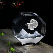 创意玻璃鱼缸高透亮加厚玻璃花瓶水培器皿桌面鱼缸办公小型鱼缸