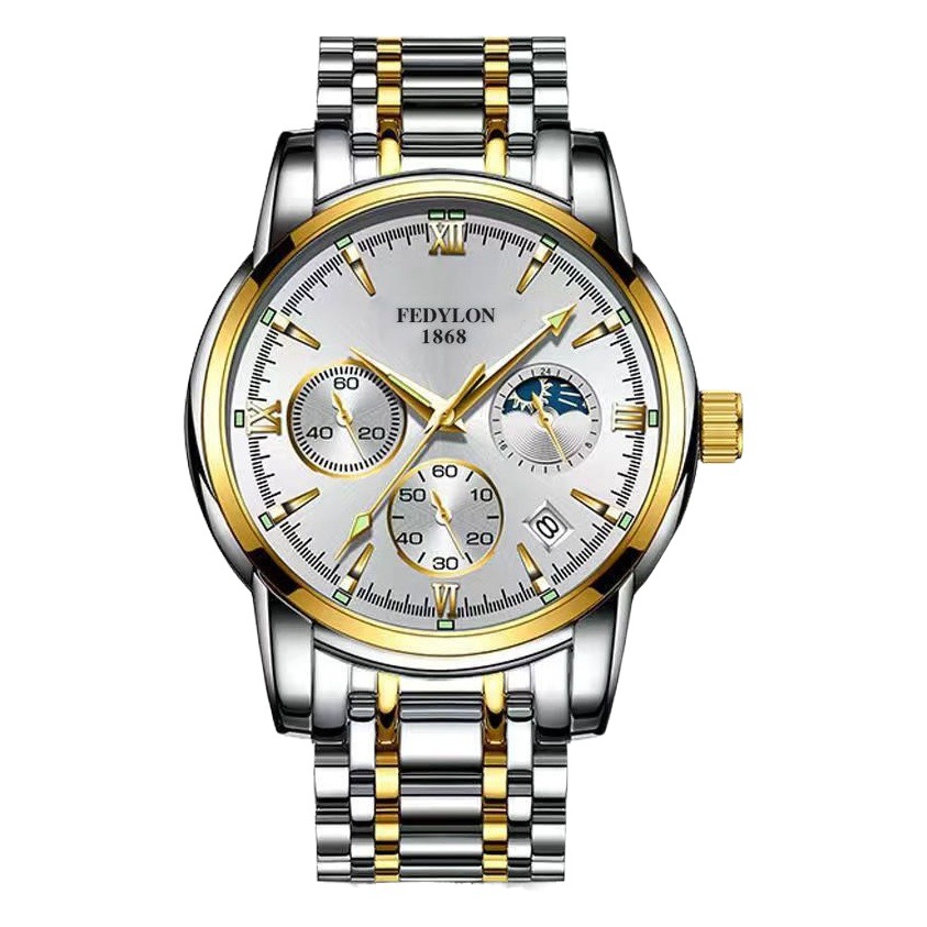 Reloj Fotilun 2024, nuevo modelo para hombre, reloj no mecánico, totalmente automático, resistente al agua, luminoso, moderno reloj de cuarzo para estudiantes.