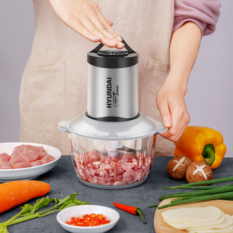 Hyundai Electric Meat Grinder Household Meat Blender Multifunctional Food Processor Blender Garlic Grinder Gift