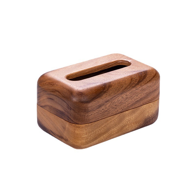 Directo DE FÁBRICA DE América del Sur caja de pañuelos de nogal de madera maciza caja de pañuelos de almacenamiento de madera entera caja de pañuelos simple chino
