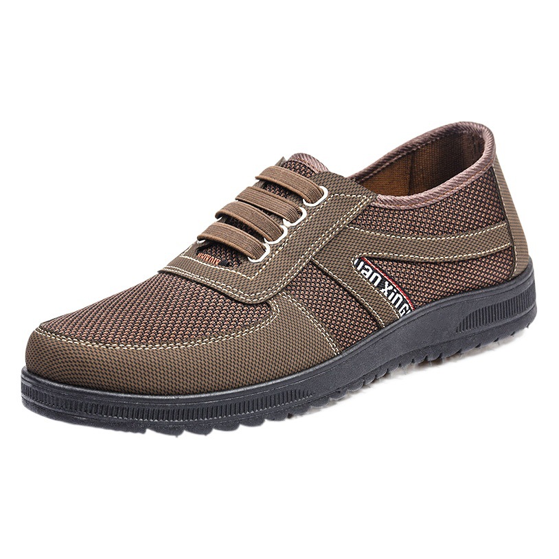 Zapatos de hombre modelo primavera 2026, exportación, suela blanda, estilo papá, informales, transpirables, de tela estilo Pekín antiguo para hombre