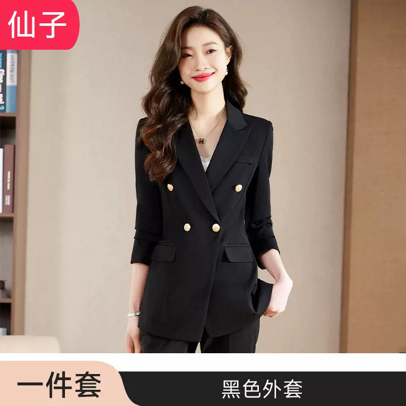 双排扣西装外套女2025春秋新款职业套装女气质修身高级感职场正装