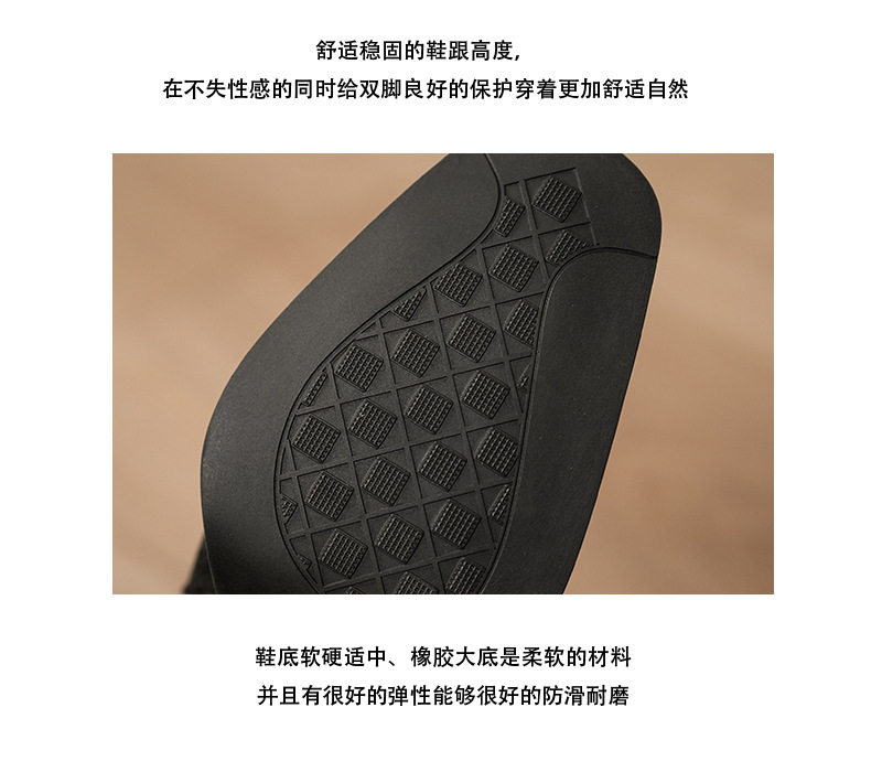 Bốt ngắn nữ mũi vuông gót vuông 6–8 cm phối khóa kéo bên — Màu nâu, Màu nâu lót nhung, Màu đen, Màu đen lót nhung chi tiết 13