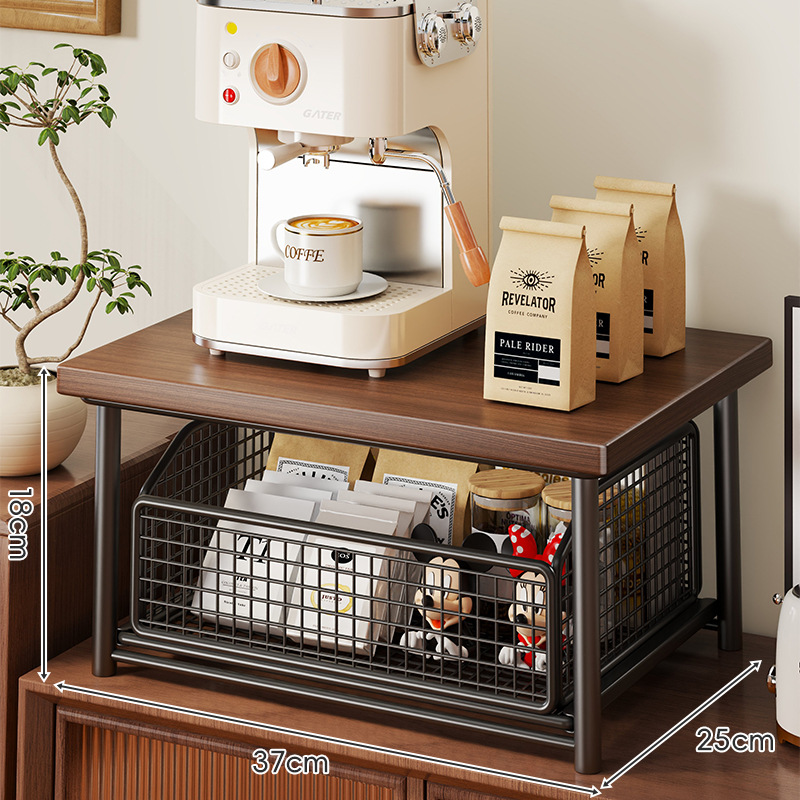 Estante de Mesa para Cafetera de Hierro, Multifuncional y Deslizable, para Cocina y Cafetería