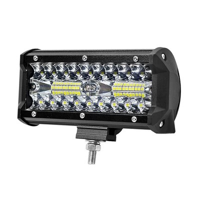 Cross-border car LED work light 120W high-brightness three-row 7inch strip light off-road vehicle roof light front bumper spotlight modification