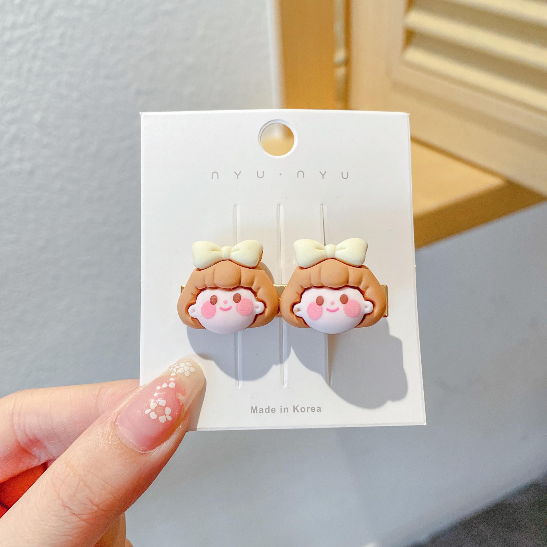 Lindo pequeño conejo blanco clip de horquilla celebridad en línea 2021 nuevo headwear hembra oso flequillo lateral clip horquilla