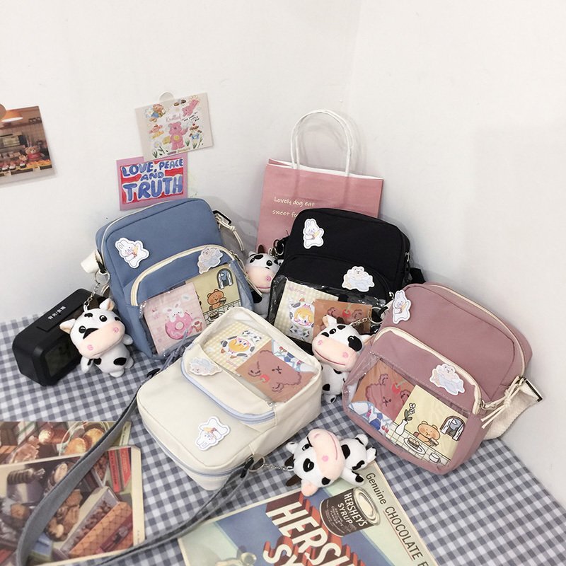 Foreign trade Women's bag 2021 new nylon small square bag Korean fashion sweet shoulder messenger bag a generation of hair