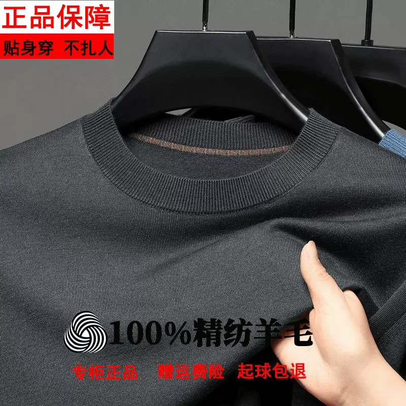 濮院精纺纯羊毛衫男式圆半高领秋冬新款男士羊毛衫针织毛衣男装