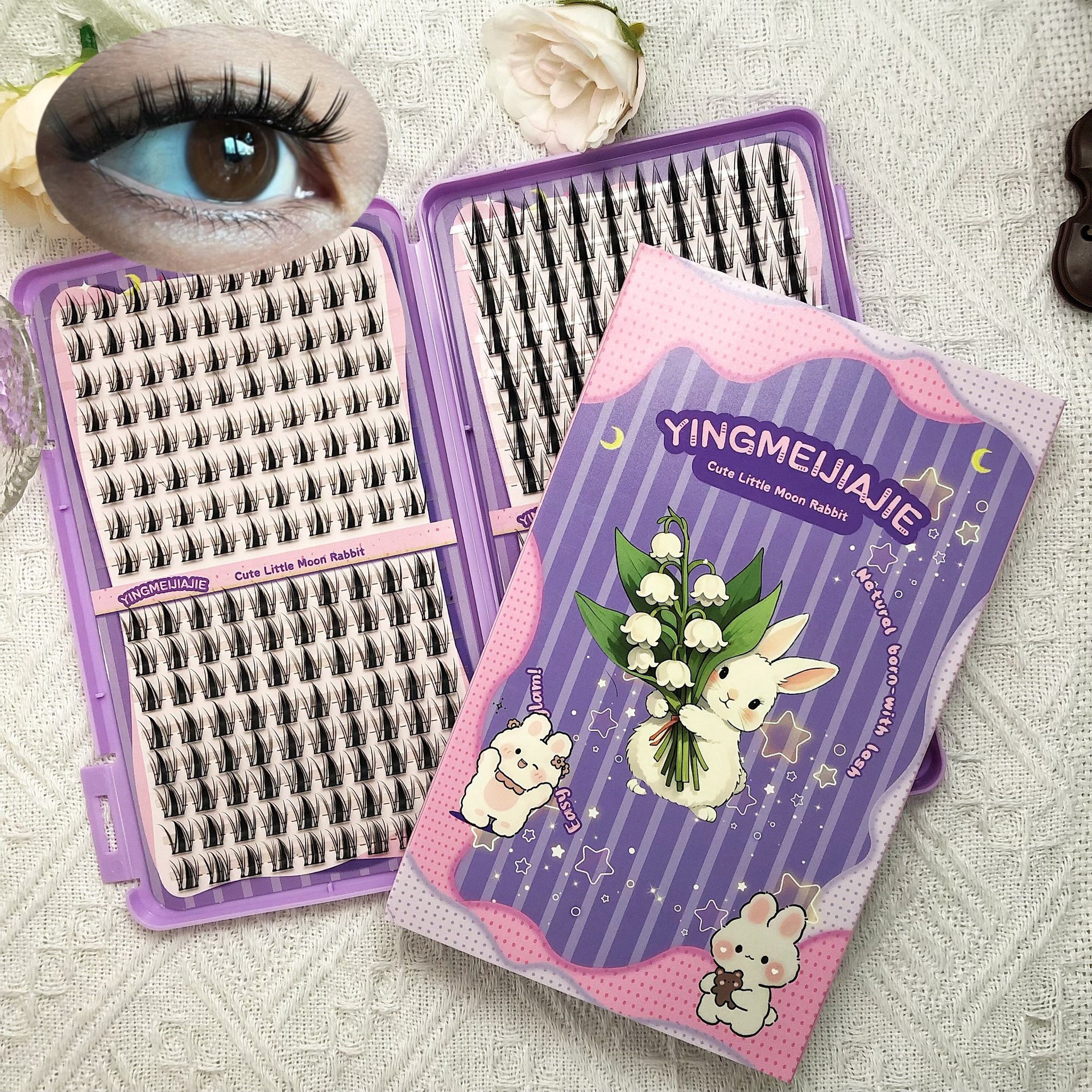 Las pestañas falsas transfronterizas sin pestañas, libros de pestañas coreanos lindos, nuevos tipos de pestañas segmentadas de Amazon, pestañas falsas sin pegamento