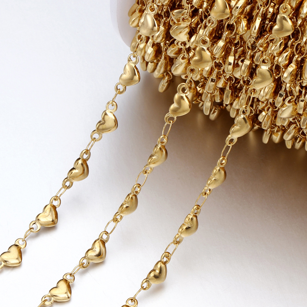 Golden chain heart shaped