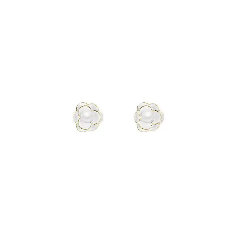 Earrings Camellia Design, Light-Luxury Floral Studs, 2024 Trend, Female