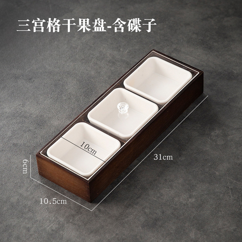 早生貴子 ドライフルーツプレート スナックナッツ 中華風ドライフルーツ収納ボックス リビングルーム パレスグリッド 4箱 無垢材|undefined
