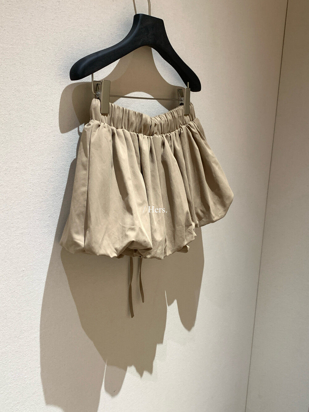 Quần short nữ cạp cao dáng nụ hoa thiết kế rút dây ống rộng thoải mái — Xanh da trờicolor, màu mơ, màu kaki chi tiết 17
