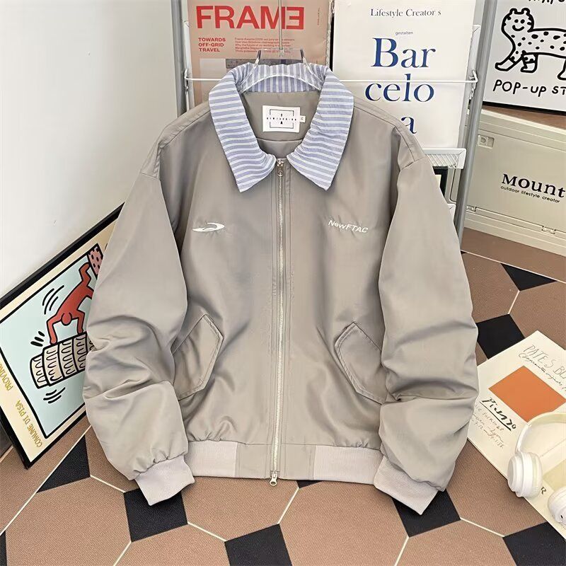 Niche New Trendy Casual Baseball Jacket with Stylish Design, Perfect for Spring and Autumn, Embroidered Jacket, Loose-fitting Lapel, Couple Style