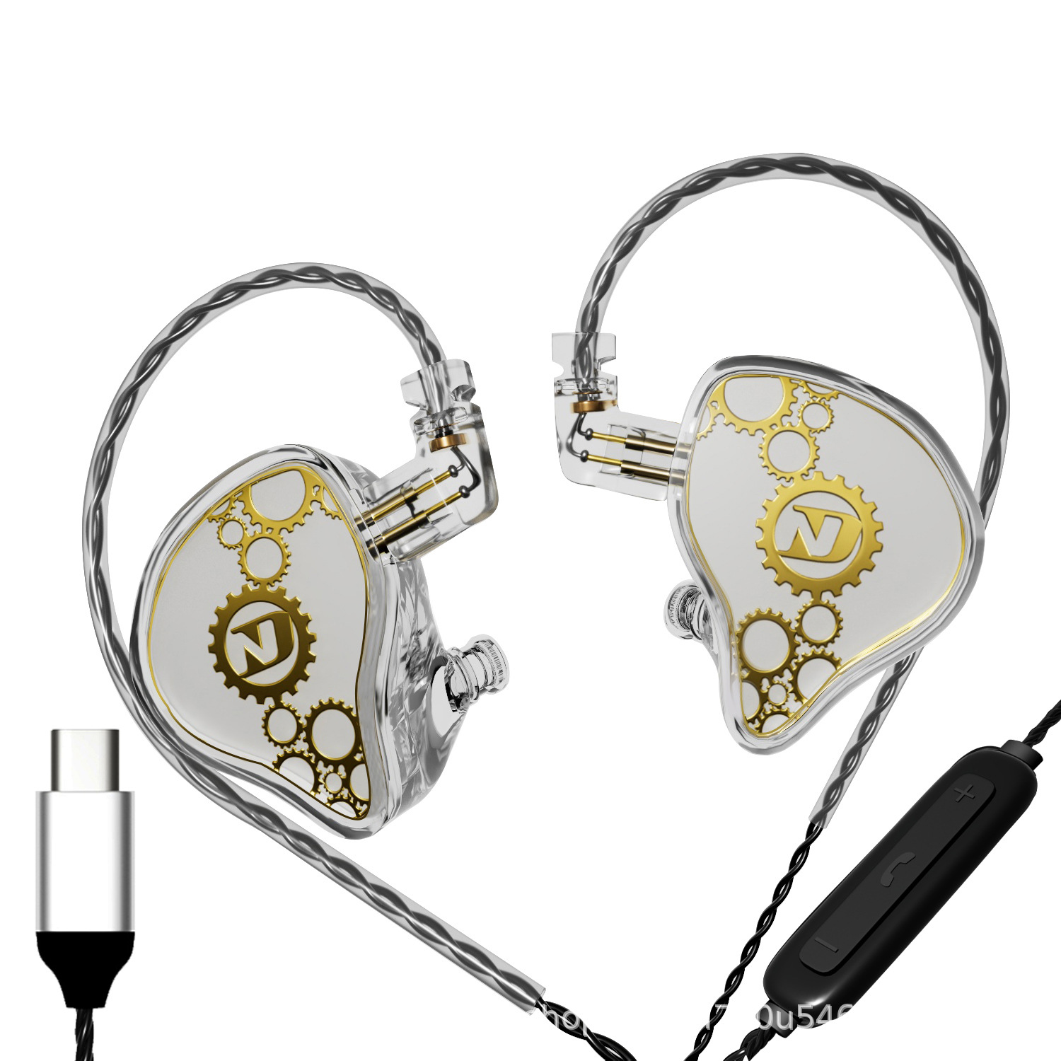 Auriculares con cable ND Venus en la oreja tipo c tapones para los oídos con orificio redondo HIFI de alta calidad de sonido monitor de graves pesados en vivo