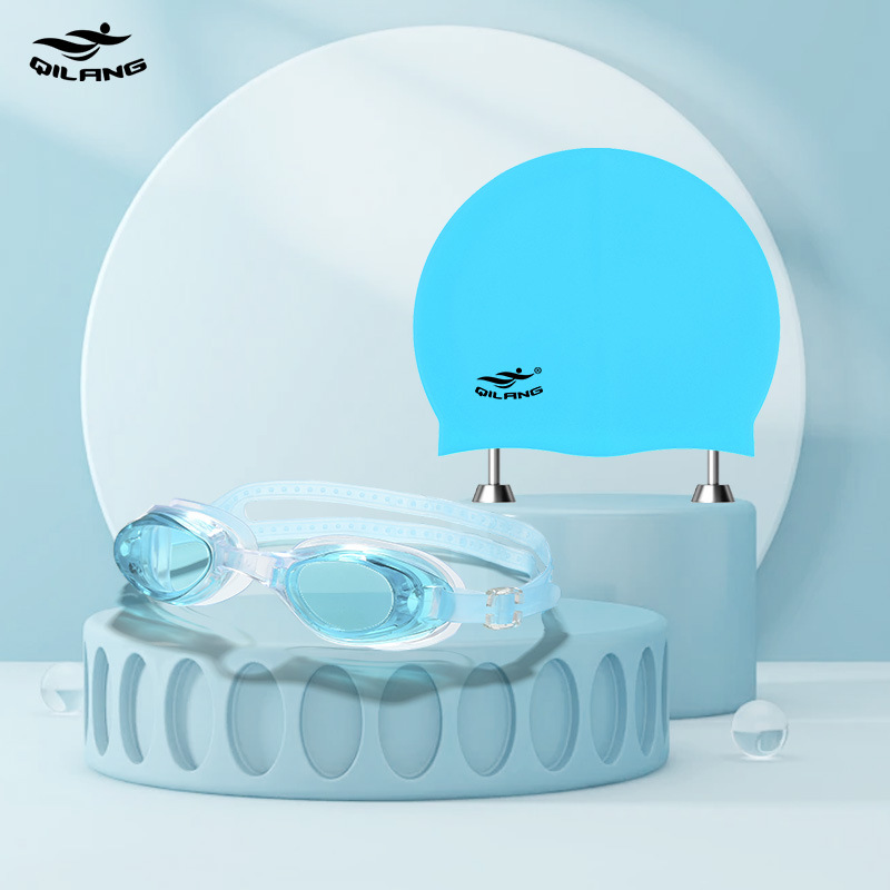 블루 호수 (YB1600 수영 고글 M004 수영 모자)