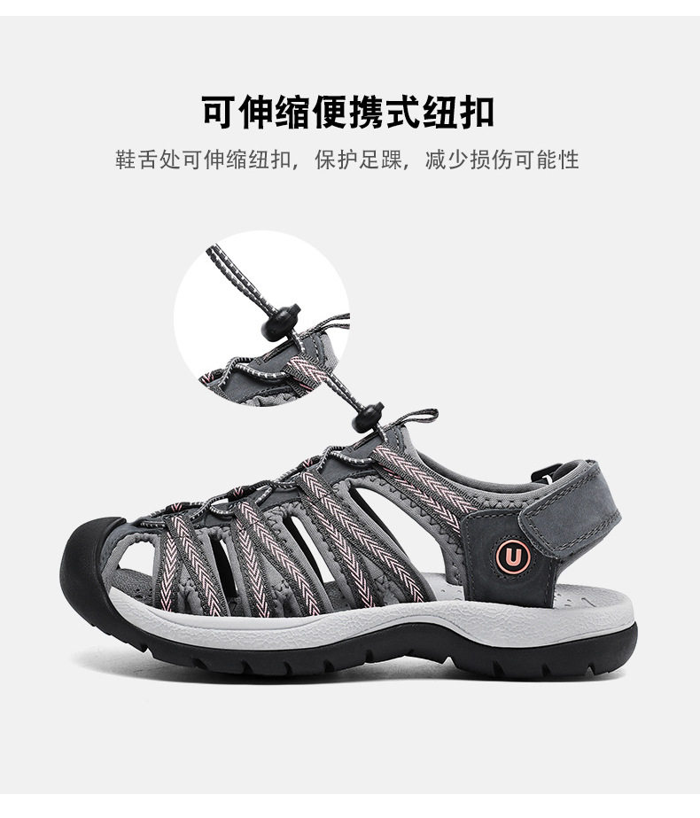 Dép sandal nữ bít mũi quai ngang, đế cao su chống trượt, phù hợp đi biển và dạo phố — 7237 màu đen, 7237 xám hồng, 7237 đen xám, 7237 đỏ hoa hồng chi tiết 6