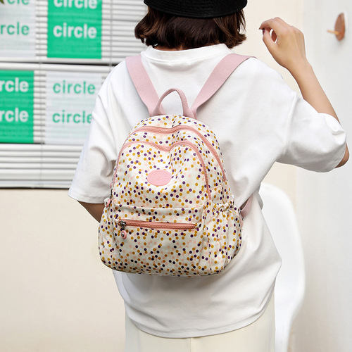 Women's Fashion Casual 2024 New Arrival Large Capacity Small Backpack with Floral Multi Compartment Shoulder Bag