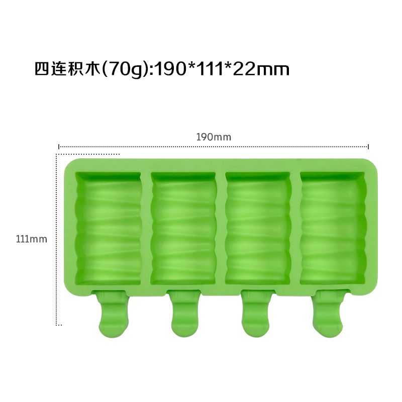 Molde de helado casero helado pudín elíptico helado viejo helado molde de helado con palo y cubierta en stock