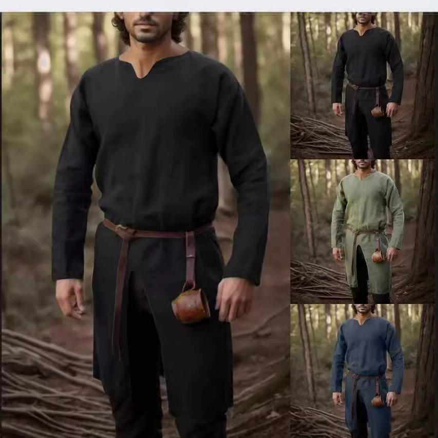 AliExpress Ebay поставка футболка европейская и американская улица BK00034 Европейский средневековый викинг ретро рыцарь топ