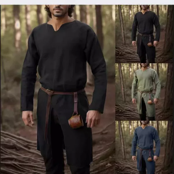 AliExpress ebay T-shirt European and American Street BK00034 European Medieval Viking Retro Knight Top