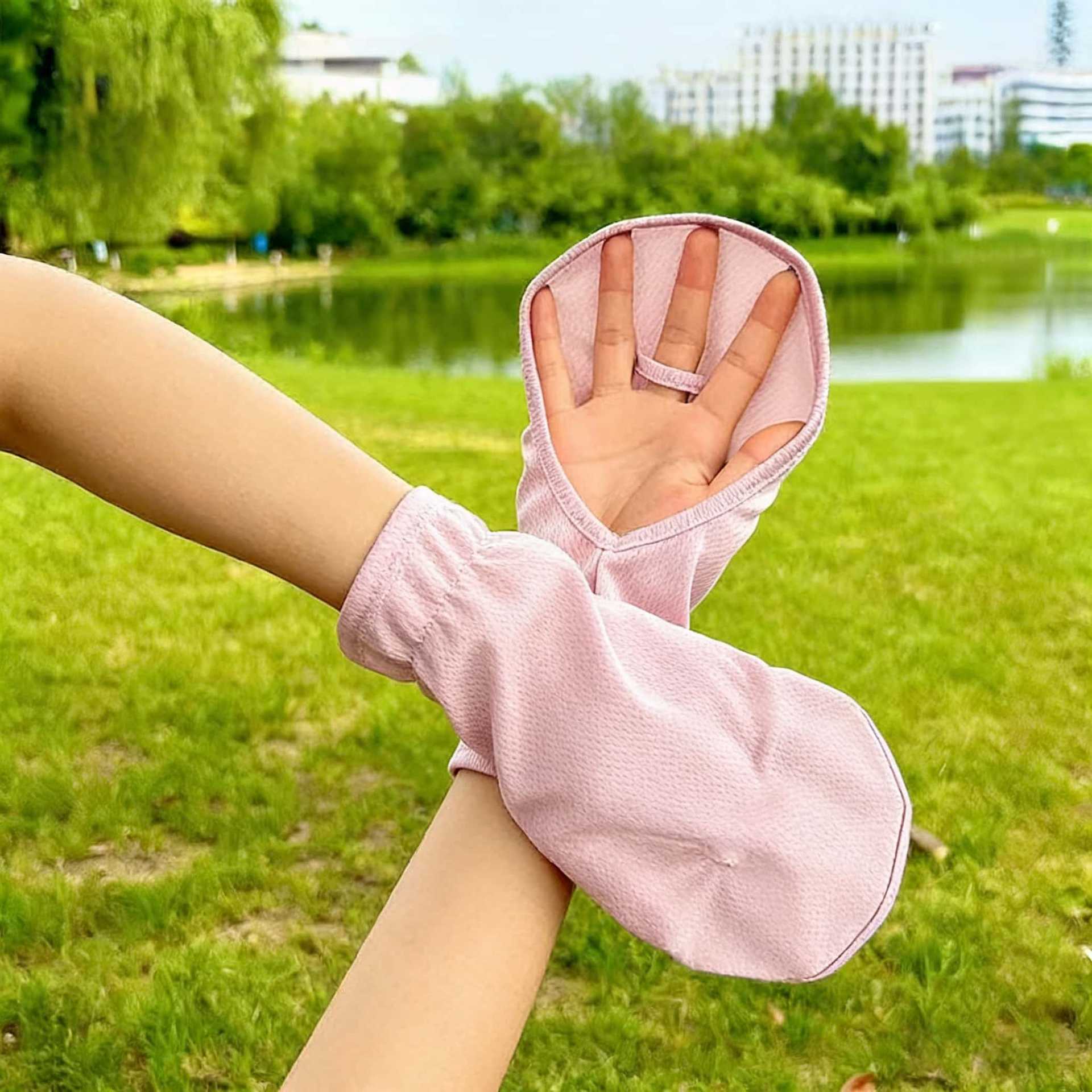 Guantes de protección solar para automóviles eléctricos de ciclismo con seda de hielo transpirable anti-UV conducir al aire libre protección solar delgada image 1